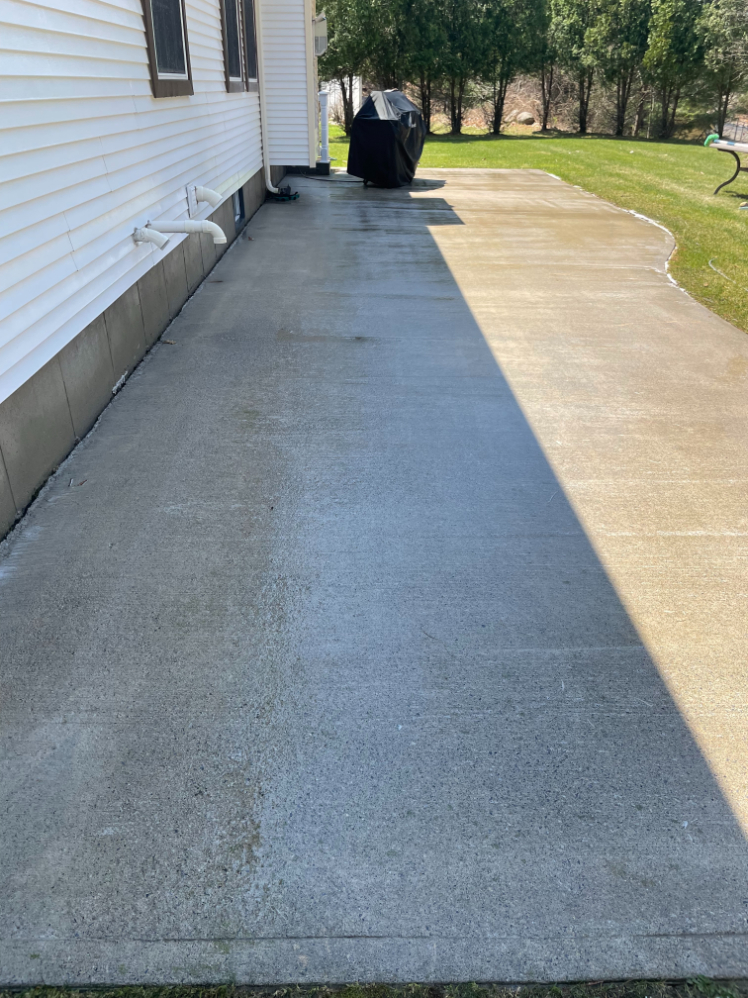 Concrete patio cleeaning